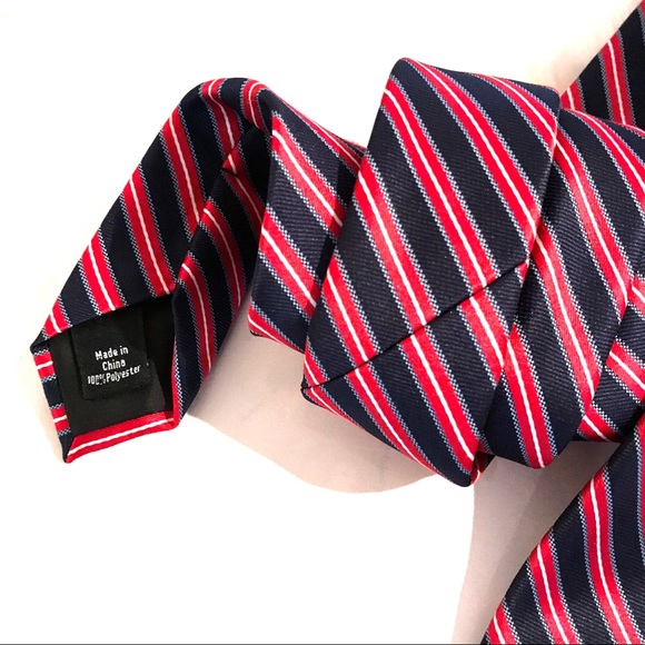 Dockers Red, White & Blue Striped Tie EUC - Picture 2 of 6